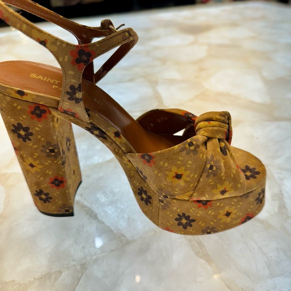 YSL BIANCA PLATFORM SANDALS IN SMOOTH LEATHER - Picture 2 of 7